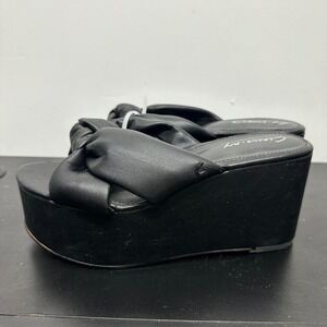 Circus NY Grady Platform Wedge Sandals Black Knotted Slide On Size‎ 8M